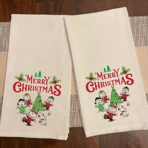 Merry Christmas Holiday Kitchen Hand Towel 100% Cotton Flour Sack 28x28 New